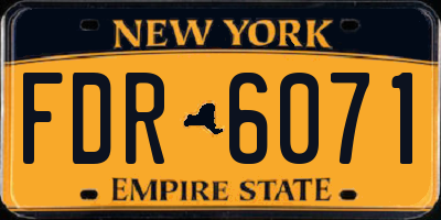 NY license plate FDR6071