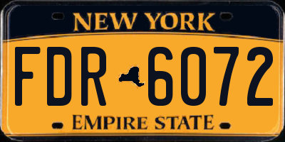 NY license plate FDR6072