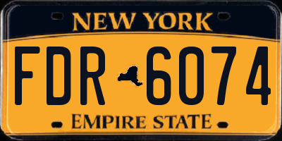 NY license plate FDR6074