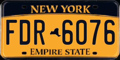 NY license plate FDR6076