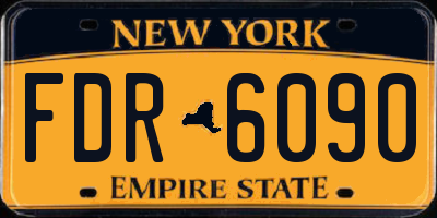 NY license plate FDR6090
