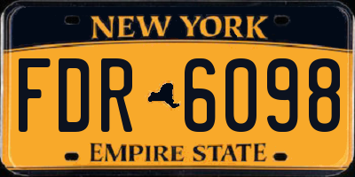 NY license plate FDR6098