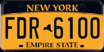 NY license plate FDR6100