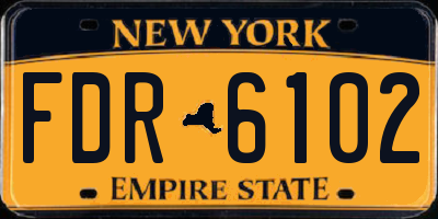 NY license plate FDR6102