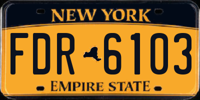 NY license plate FDR6103