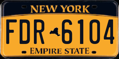 NY license plate FDR6104