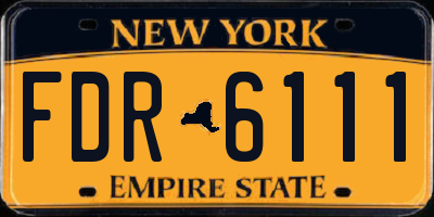NY license plate FDR6111