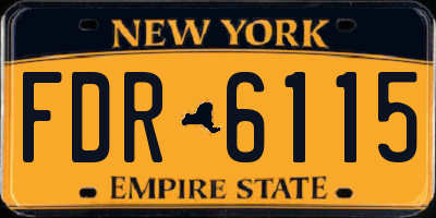 NY license plate FDR6115