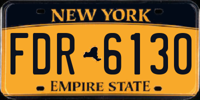 NY license plate FDR6130