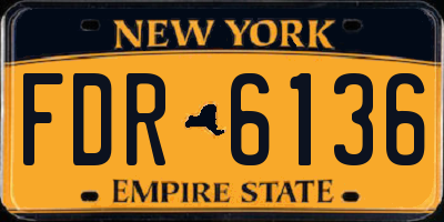 NY license plate FDR6136