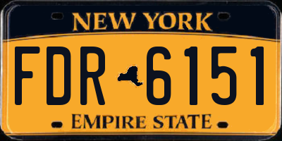 NY license plate FDR6151