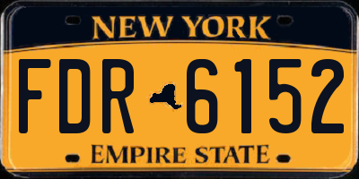 NY license plate FDR6152