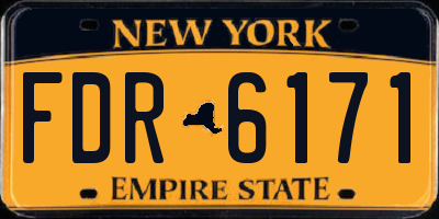 NY license plate FDR6171