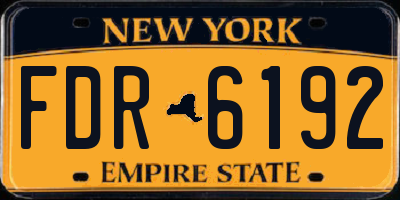 NY license plate FDR6192