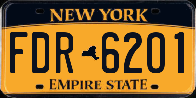 NY license plate FDR6201