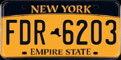 NY license plate FDR6203
