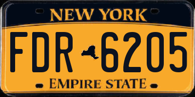 NY license plate FDR6205