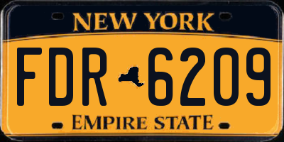 NY license plate FDR6209
