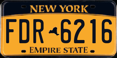 NY license plate FDR6216