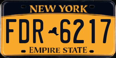 NY license plate FDR6217