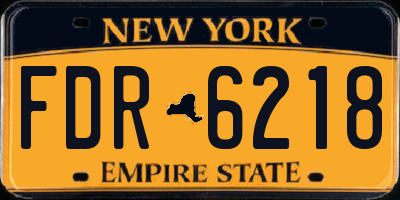 NY license plate FDR6218