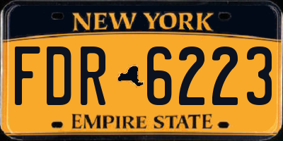 NY license plate FDR6223