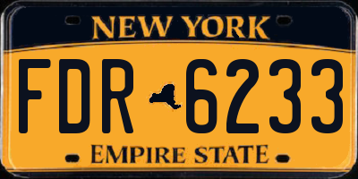 NY license plate FDR6233