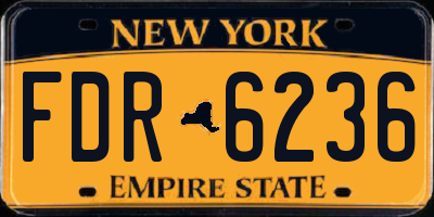 NY license plate FDR6236