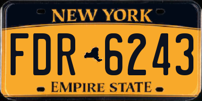 NY license plate FDR6243