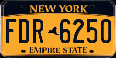NY license plate FDR6250