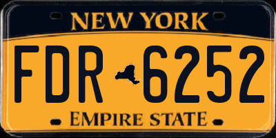 NY license plate FDR6252
