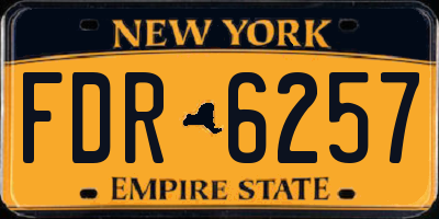NY license plate FDR6257