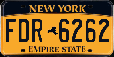 NY license plate FDR6262