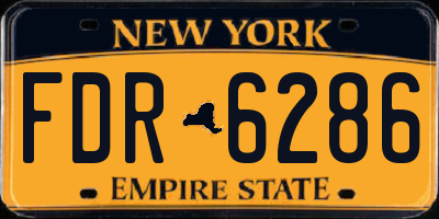 NY license plate FDR6286