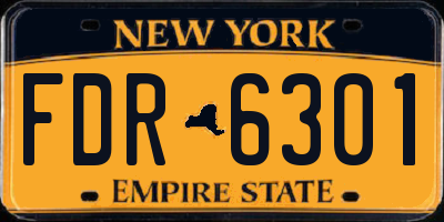 NY license plate FDR6301