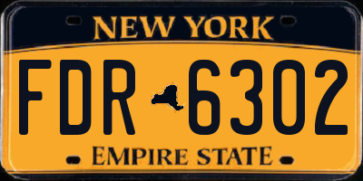 NY license plate FDR6302
