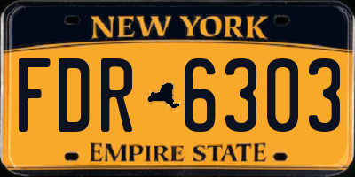 NY license plate FDR6303