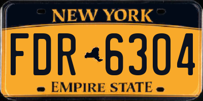NY license plate FDR6304