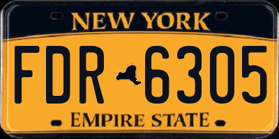 NY license plate FDR6305