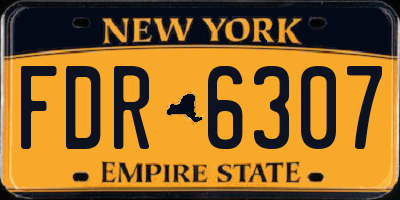 NY license plate FDR6307