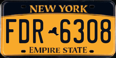NY license plate FDR6308