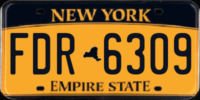 NY license plate FDR6309