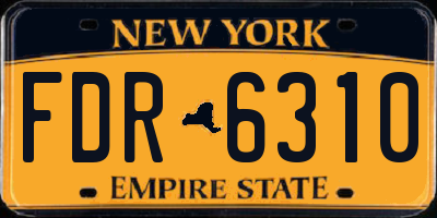 NY license plate FDR6310