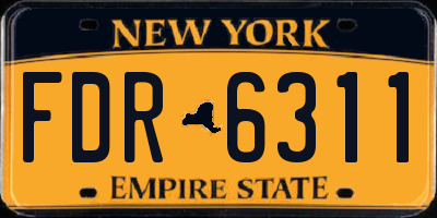 NY license plate FDR6311