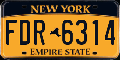 NY license plate FDR6314