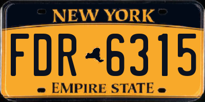 NY license plate FDR6315