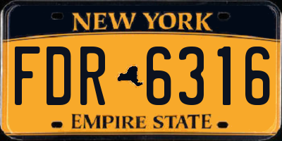 NY license plate FDR6316