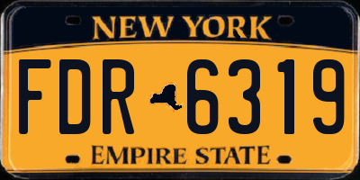 NY license plate FDR6319