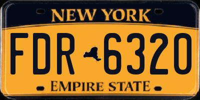 NY license plate FDR6320