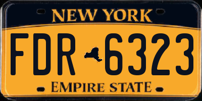 NY license plate FDR6323